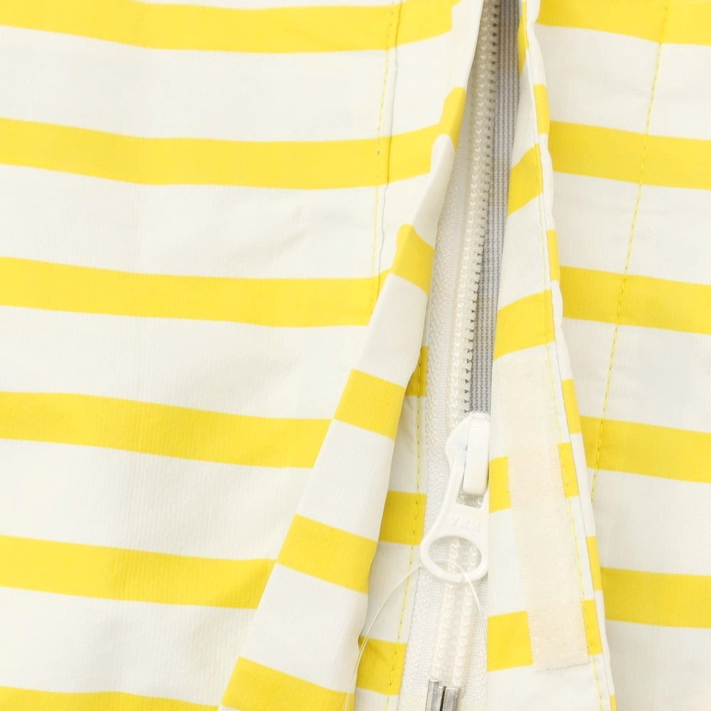 【中古】ヘリーハンセン HELLY HANSEN ナイロン ボーダー フーデッドレインブルゾン ホワイトxイエロー【サイズXL】【 状態ランクC 】【 メンズ 】