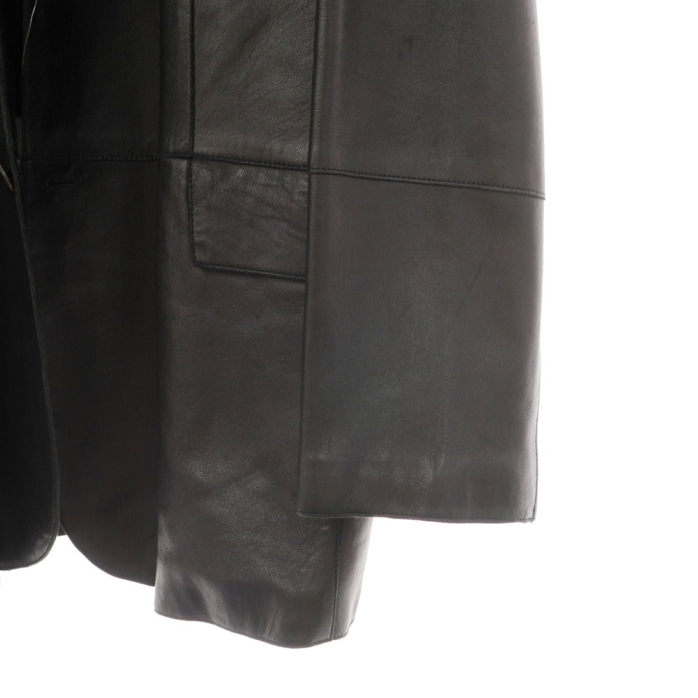 【中古】ジョルジオアルマーニ GIORGIO ARMANI LE COLLEZIONI ラムレザー 3B カジュアルジャケット ブラック【サイズ52】【 状態ランクC 】【 メンズ 】
