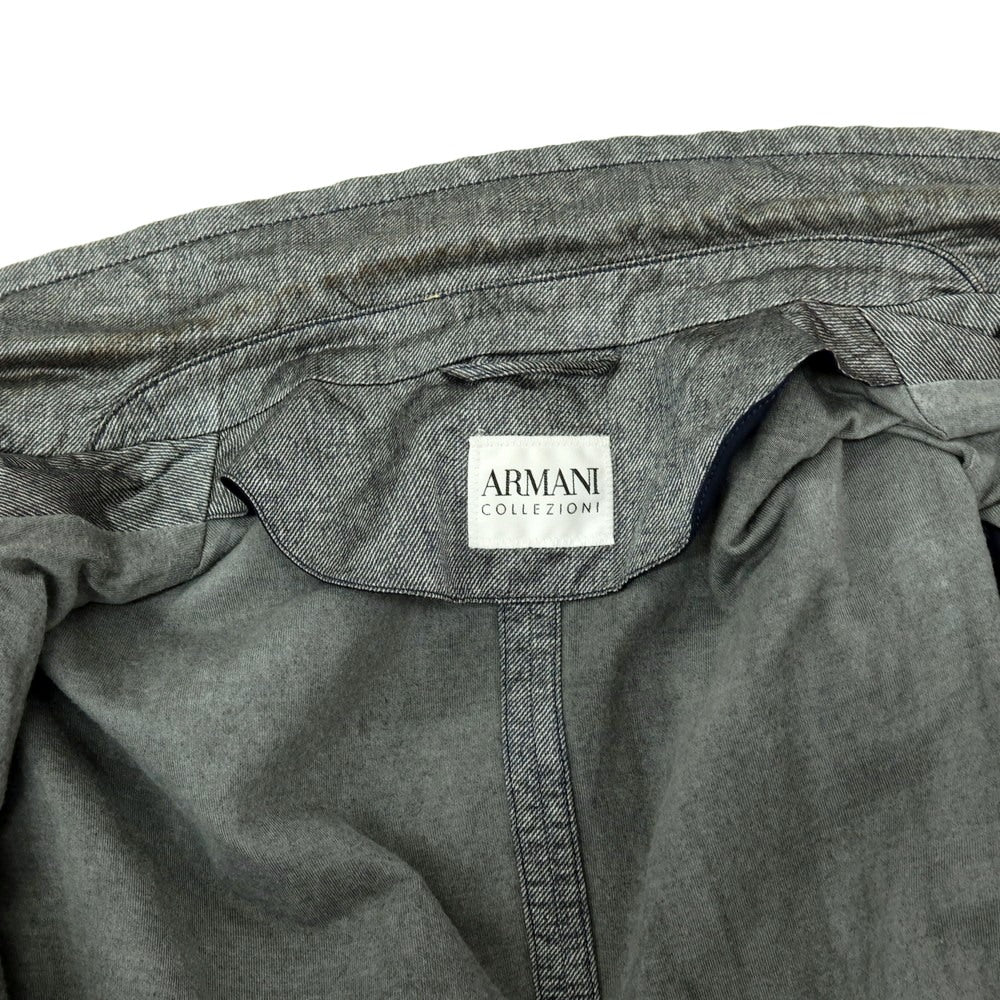 【中古】アルマーニ コレッツォーニ ARMANI COLLEZIONI WATER REPELLENT ポリエステルコットン金属繊維 3B カジュアルジャケット グレー【サイズ52】【 状態ランクC 】【 メンズ 】