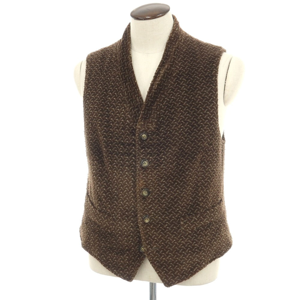 【中古】ジョルジオアルマーニ GIORGIO ARMANI コットンポリエステル カジュアル系ジレ ベスト ダークオリーブブラウン【サイズ50】【 状態ランクC 】【 メンズ 】