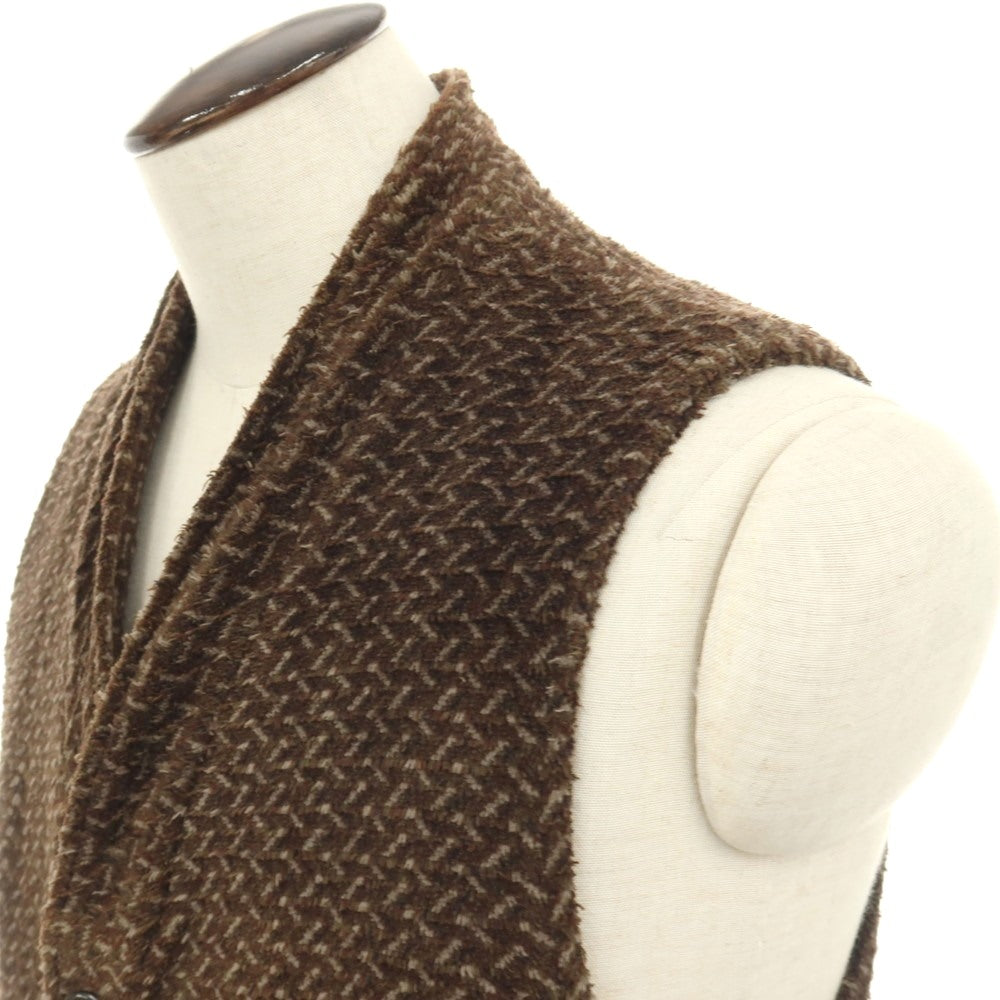 【中古】ジョルジオアルマーニ GIORGIO ARMANI コットンポリエステル カジュアル系ジレ ベスト ダークオリーブブラウン【サイズ50】【 状態ランクC 】【 メンズ 】