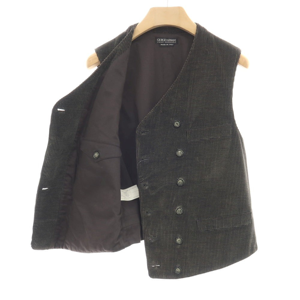 【中古】ジョルジオアルマーニ GIORGIO ARMANI コットン コーデュロイ カジュアル系ジレ ベスト グレー【サイズ52】【 状態ランクC 】【 メンズ 】