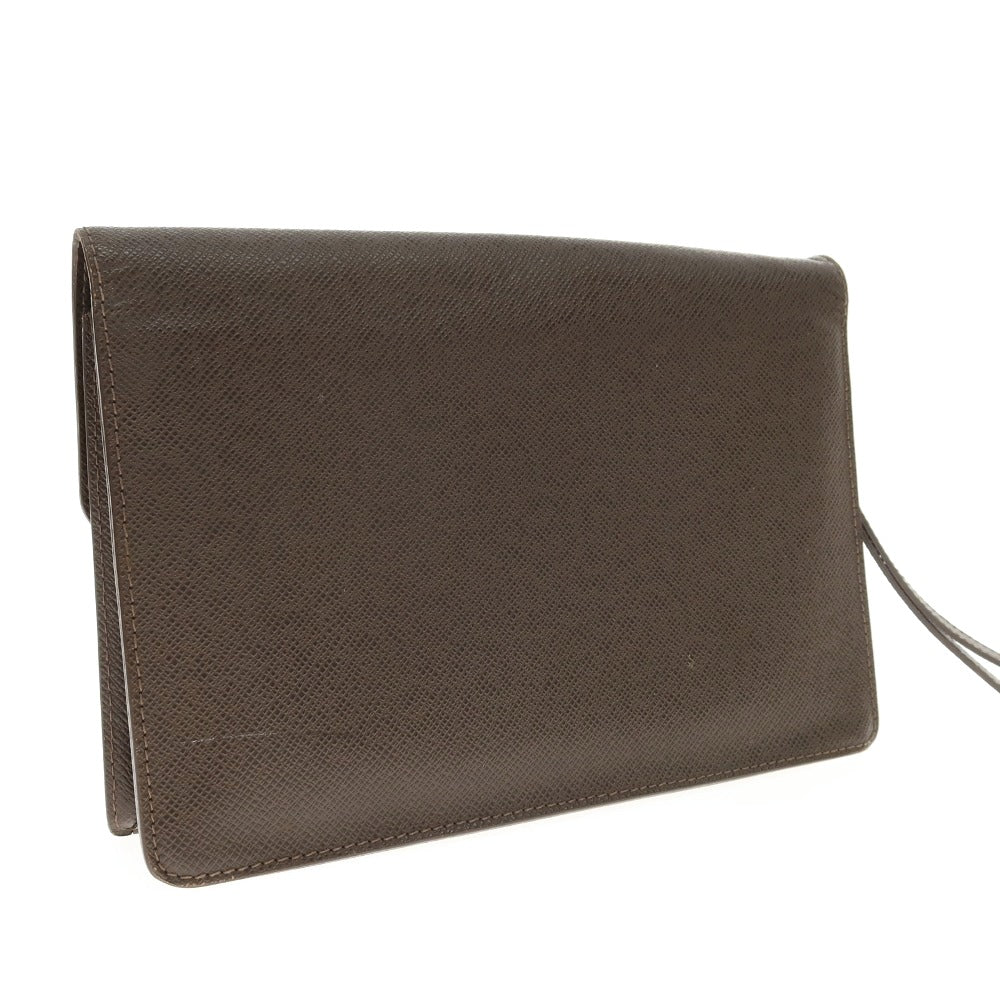 【中古】ルイ ヴィトン LOUIS VUITTON タイガ ベライア レザー クラッチバッグ ダークブラウン【 状態ランクB 】【 メンズ 】