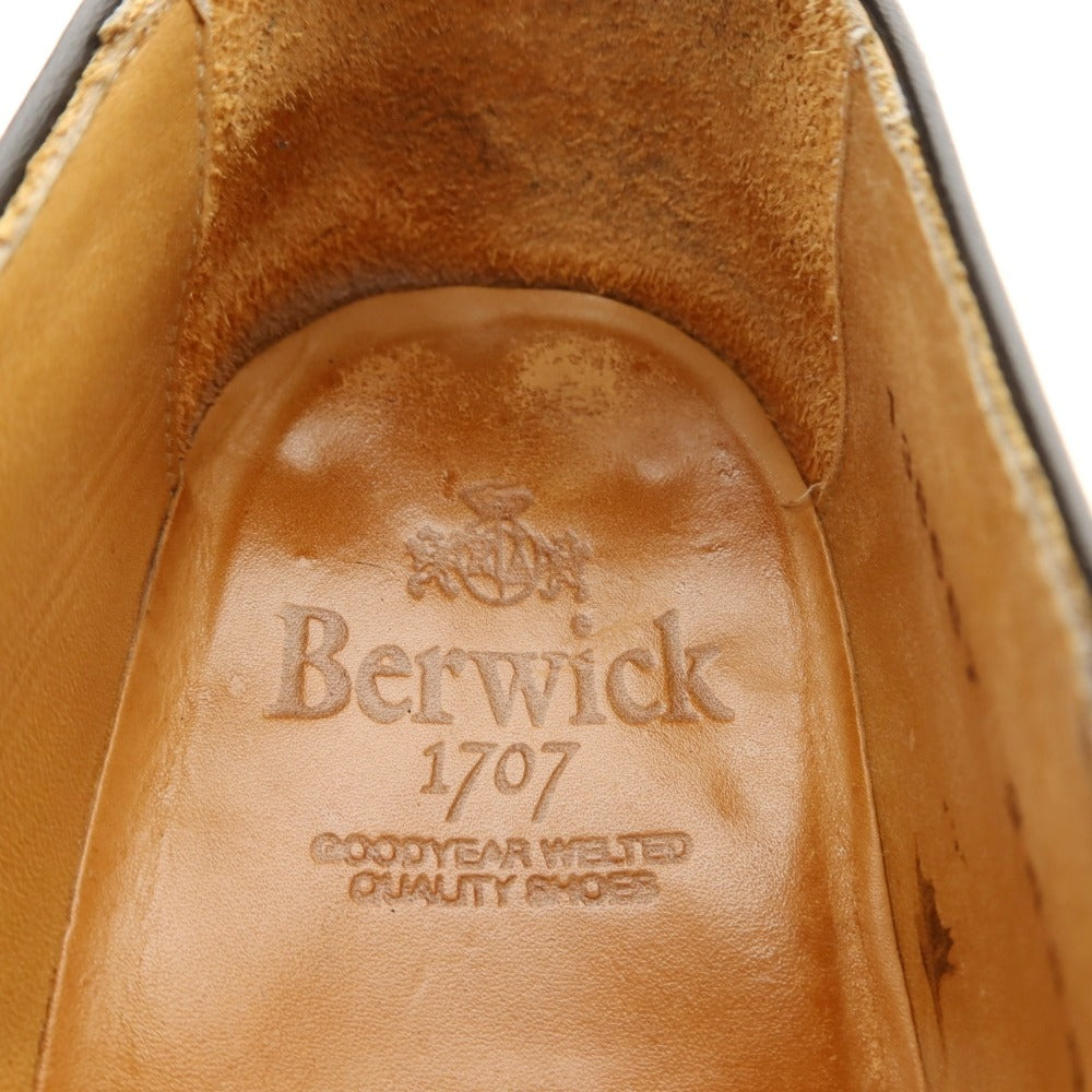 【中古】バーウィック BERWICK 2428 レザー ドレスシューズ ブラック【サイズ7 1/2】【 状態ランクB 】【 メンズ 】