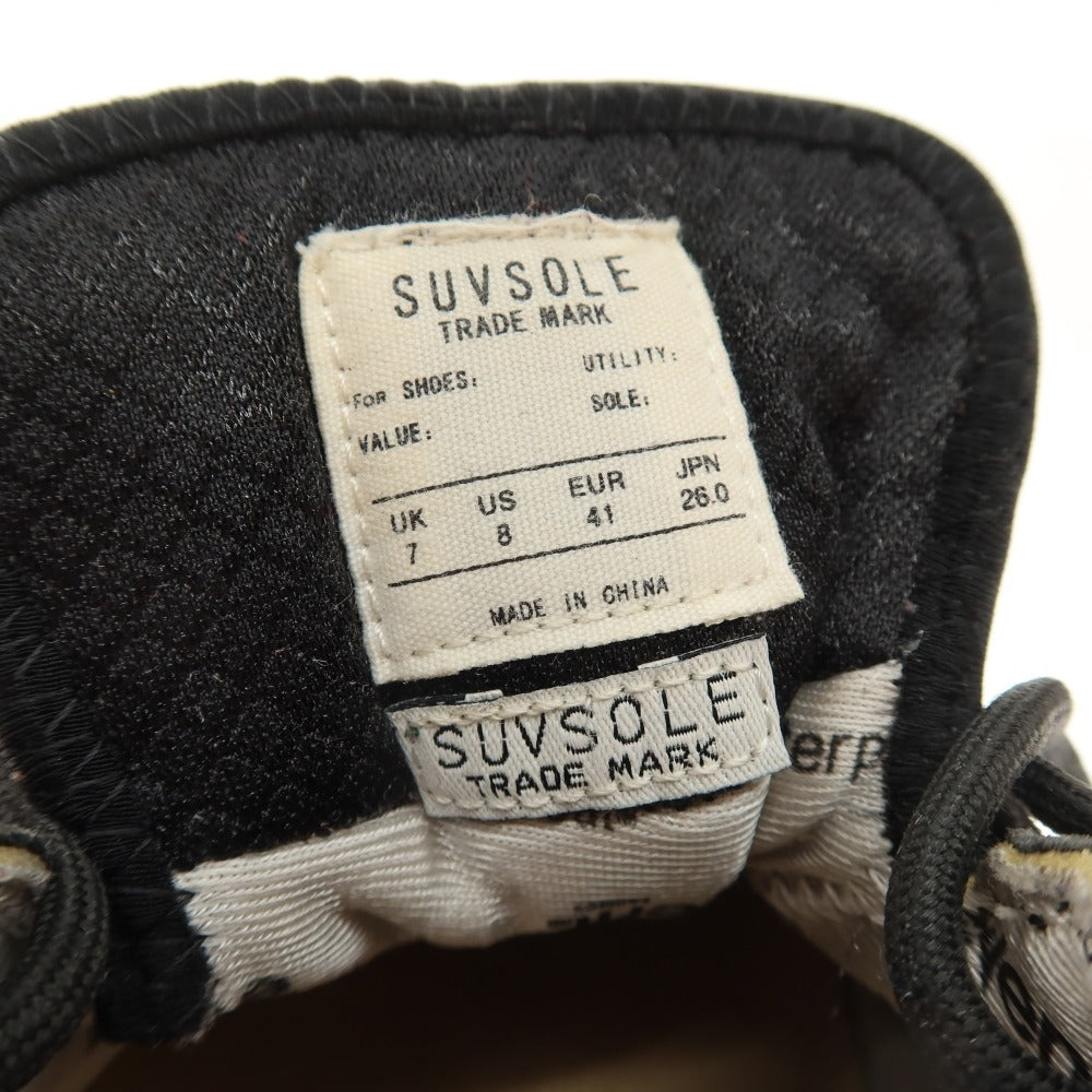 【中古】イズネス is-ness 合成繊維 × SUVSOLE スニーカー ブラックxグレー【サイズ26】【 状態ランクC 】【 メンズ 】