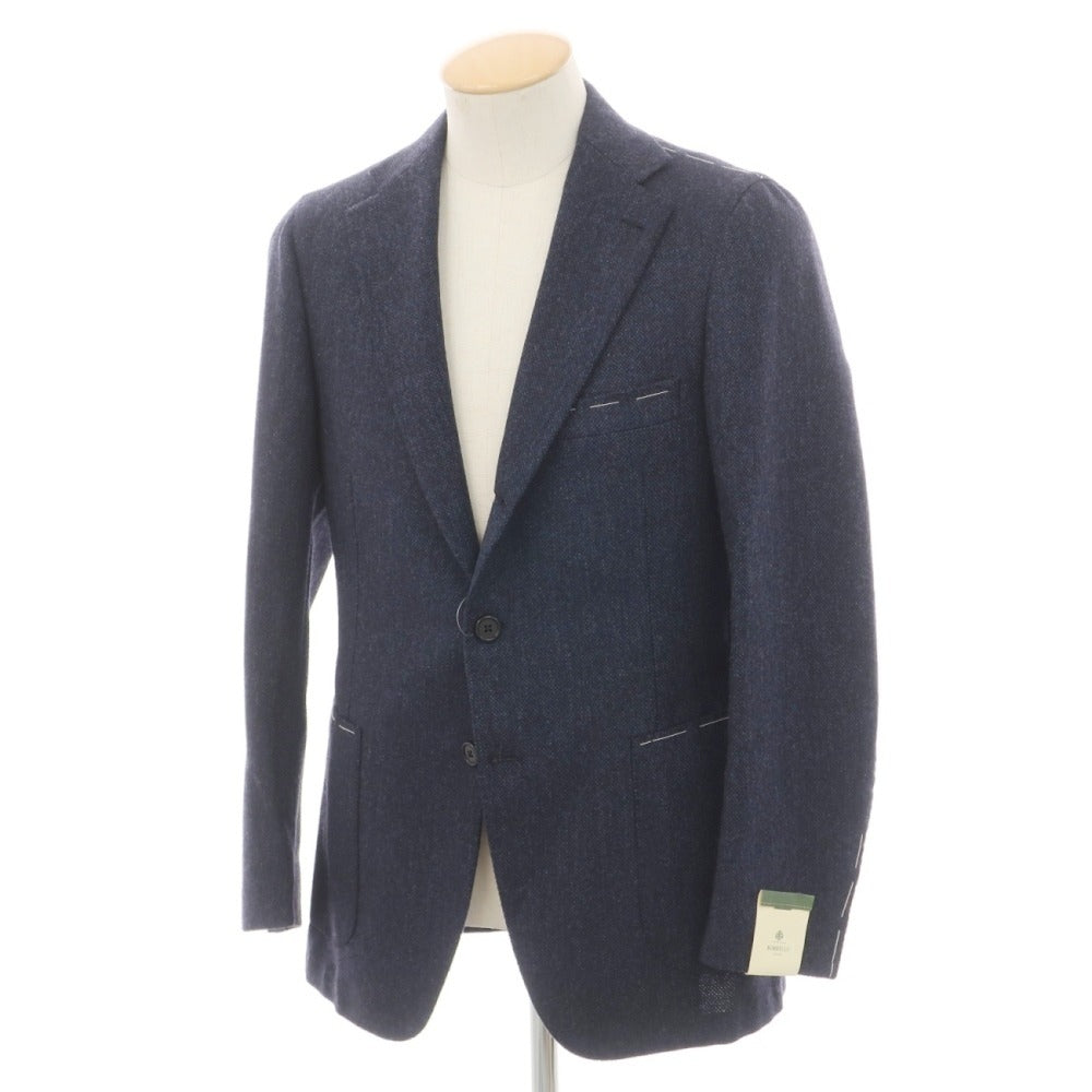 【中古】【未使用】ルイジボレッリ ラグジュアリーヴィンテージ LUIGIBORRELLI LUXURY VINTAGE ウール 3B テーラードジャケット ネイビー【サイズ44】【 状態ランクS 】【 メンズ 】