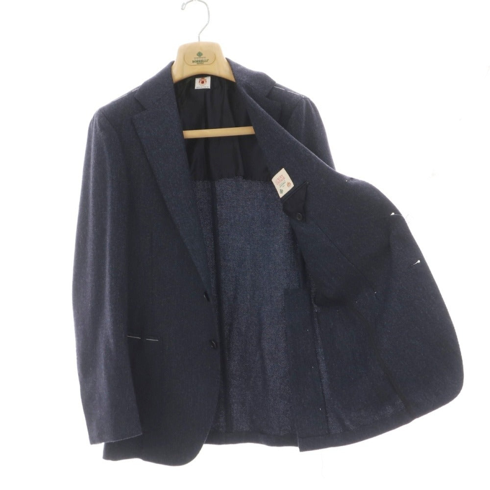 【中古】【未使用】ルイジボレッリ ラグジュアリーヴィンテージ LUIGIBORRELLI LUXURY VINTAGE ウール 3B テーラードジャケット ネイビー【サイズ44】【 状態ランクS 】【 メンズ 】