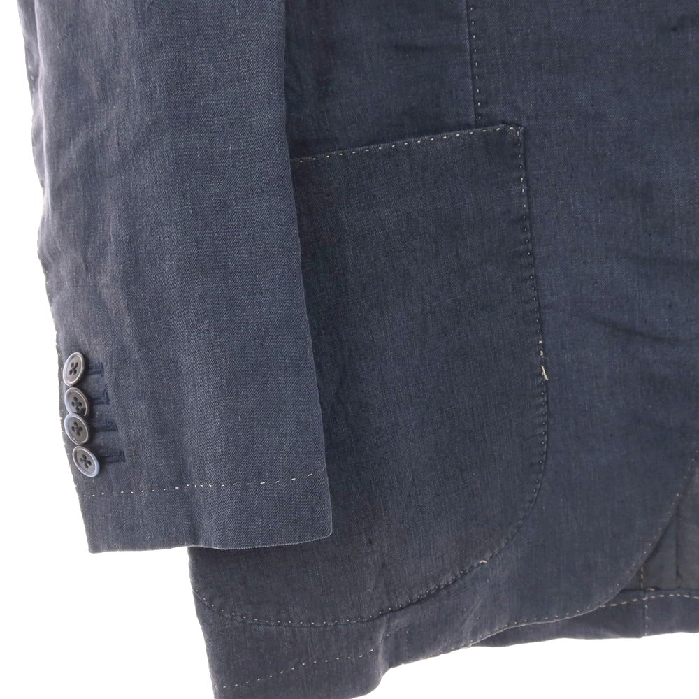 【中古】ラルディーニ LARDINI リネン 3B カジュアルジャケット ネイビー【サイズ46】【 状態ランクC 】【 メンズ 】