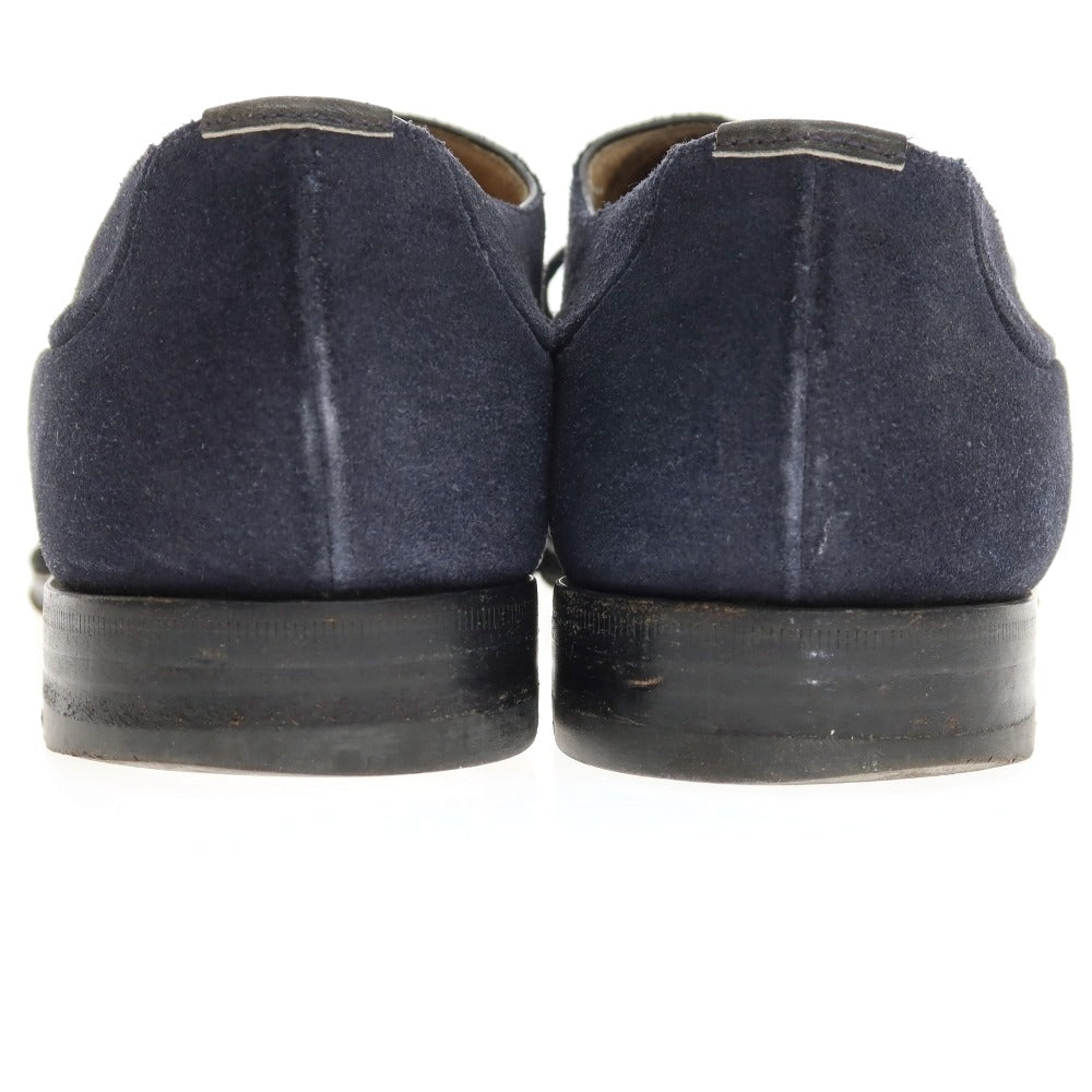 【中古】シルバノマッツァ SILVANO MAZZA スエード ドレスシューズ ネイビー【サイズ7 1/2】【 状態ランクC 】【 メンズ 】