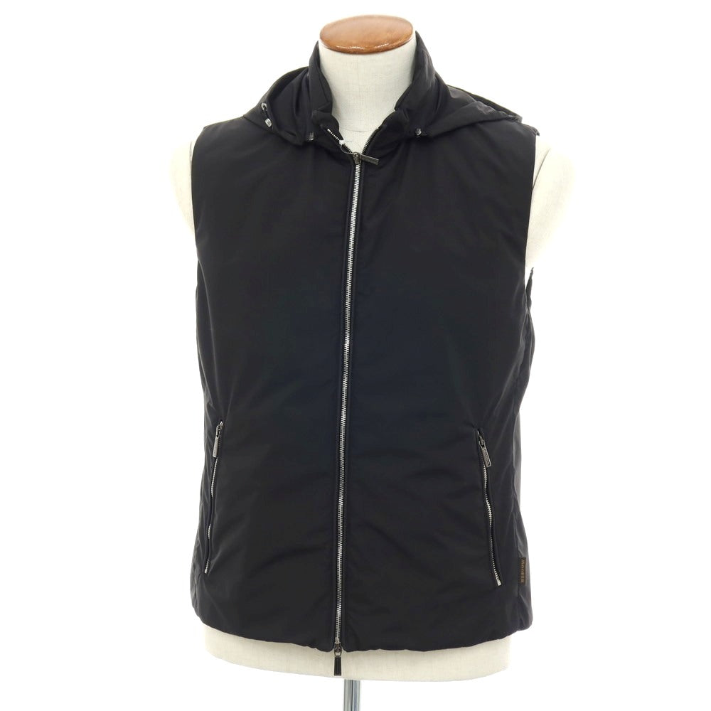 【中古】ムーレー MOORER LUIS-STP ポリエステル スタンドカラー ダブルジップベスト ブラック【サイズ46】【メンズ】 中古】ムーレー MOORER LUIS-STP ポリエステル スタンドカラー ダブル