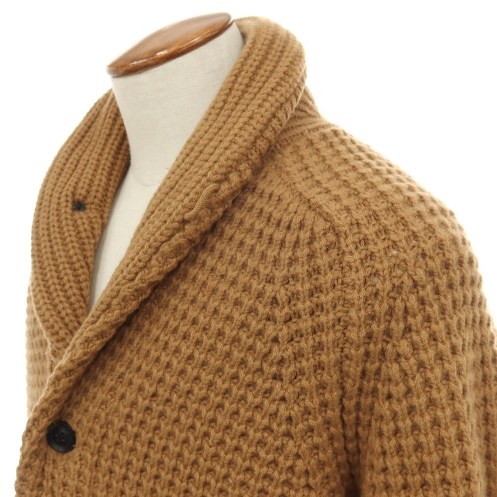 【中古】トゥモローランド TOMORROWLAND tricot ウールカシミヤ ワッフル編み ショールカラー ニット カーディガン ライトブラウン【サイズM】【 状態ランクB 】【 メンズ 】