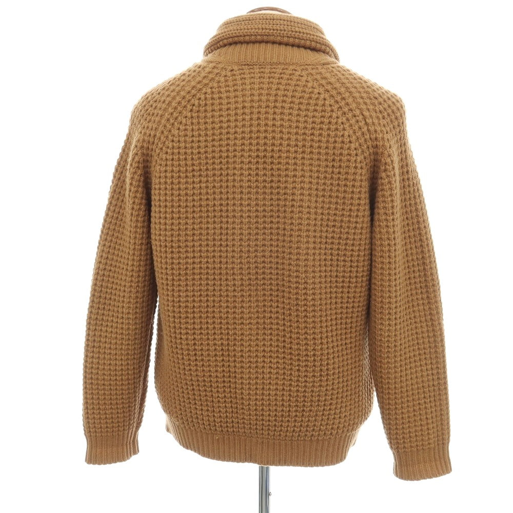 【中古】トゥモローランド TOMORROWLAND tricot ウールカシミヤ ワッフル編み ショールカラー ニット カーディガン ライトブラウン【サイズM】【 状態ランクB 】【 メンズ 】