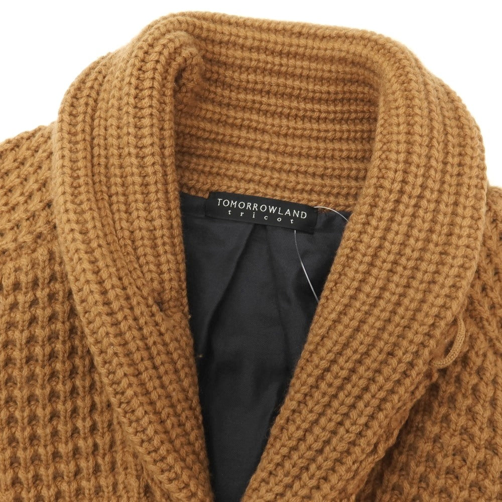 【中古】トゥモローランド TOMORROWLAND tricot ウールカシミヤ ワッフル編み ショールカラー ニット カーディガン ライトブラウン【サイズM】【 状態ランクB 】【 メンズ 】