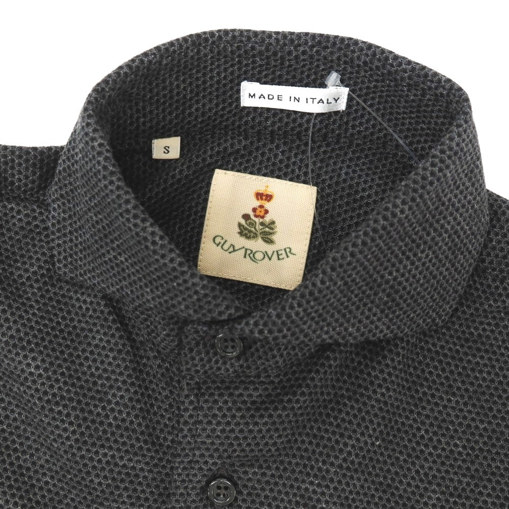 【SALE30%OFF/返品不可】【中古】ギローバー GUY ROVER コットン ハニカム ホリゾンタルカラー 半袖ポロシャツ グレーxブラック【 サイズS 】【 状態ランクA 】【 メンズ 】