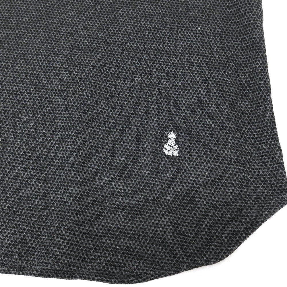 【SALE30%OFF/返品不可】【中古】ギローバー GUY ROVER コットン ハニカム ホリゾンタルカラー 半袖ポロシャツ グレーxブラック【 サイズS 】【 状態ランクA 】【 メンズ 】