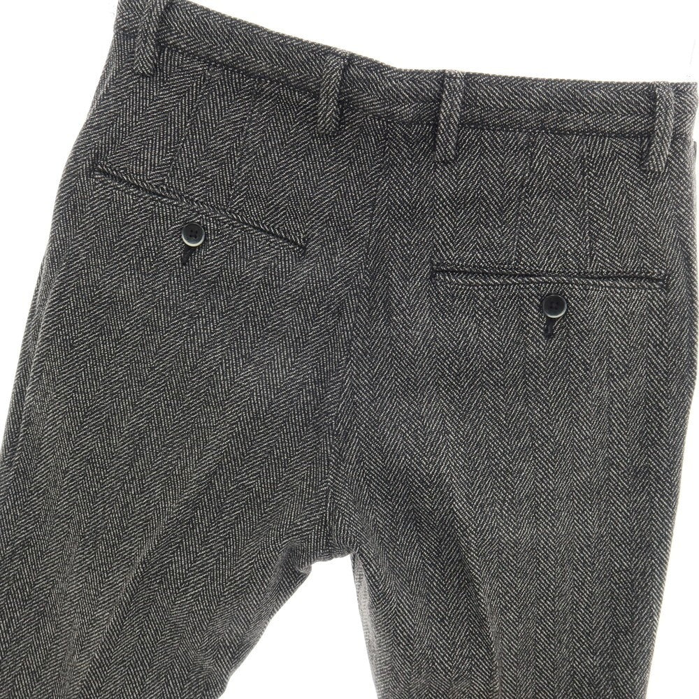 【中古】ソリード SOLIDO ストレッチ コットン ヘリンボーン イージースラックス パンツ ブラックxホワイト【サイズ2】【 状態ランクB 】【 メンズ 】