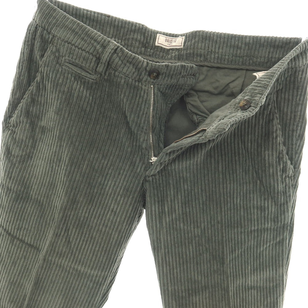 【中古】ブリリア1949 BRIGLIA 1949 ストレッチ コットン 太畝 コーデュロイパンツ グリーン系【サイズ46】【 状態ランクB 】【 メンズ 】