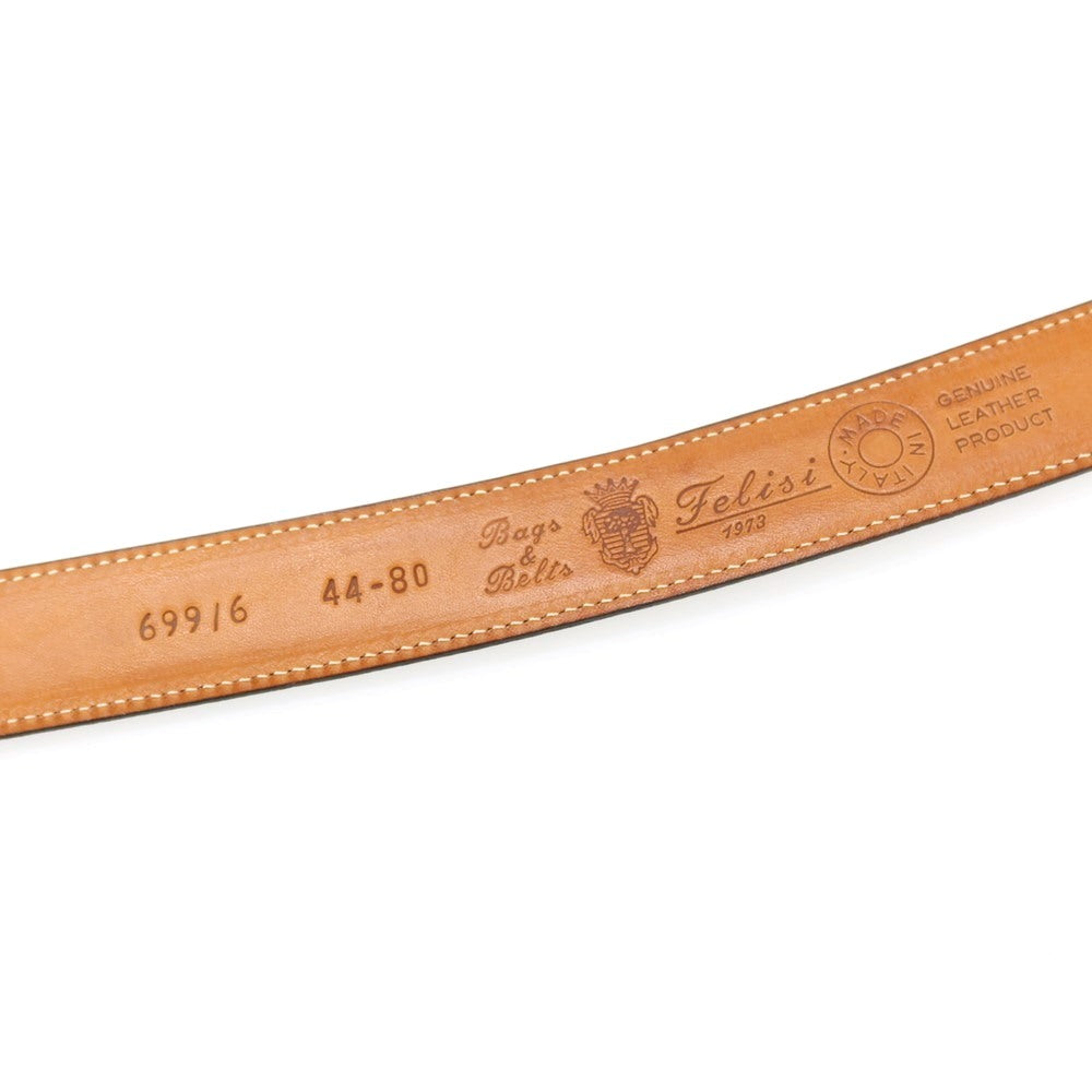 【中古】フェリージ Felisi 699/6 レザー ベルト ネイビーxシルバー【サイズ80】【 状態ランクC 】【 メンズ 】