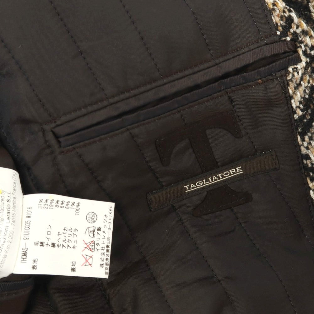 【中古】タリアトーレ TAGLIATORE ウールコットンナイロンシルクモヘヤアルパカ混 チェスターフィールドコート ベージュxブラック【サイズ48】【 状態ランクD 】【 メンズ 】
