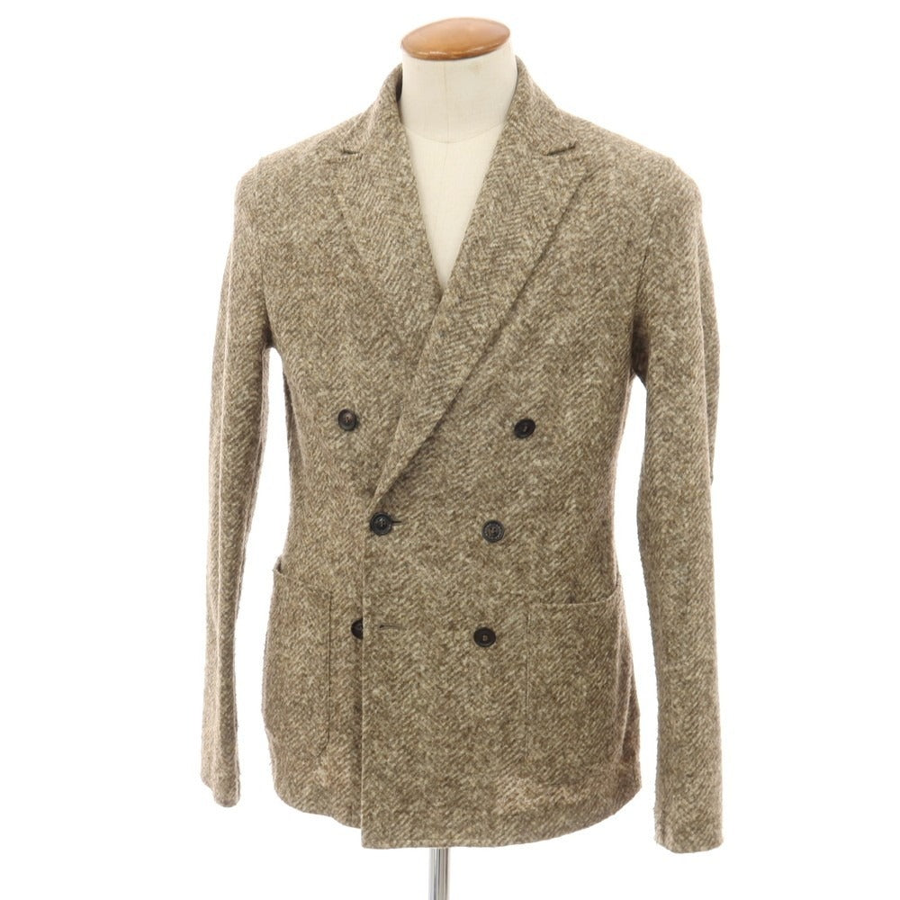 【中古】ティージャケット T-JACKET ポリエステルウールアクリル ダブル6B カジュアルジャケット ベージュ【サイズM】【 状態ランクC 】【 メンズ 】