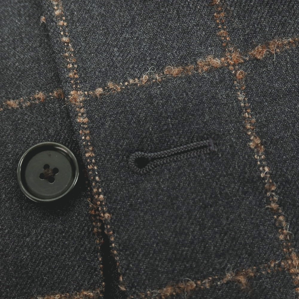 【中古】ユナイテッドアローズ UNITED ARROWS ウール ウィンドウペーンチェック 3B テーラードジャケット グレーxブラウン【サイズ46】【 状態ランクC 】【 メンズ 】