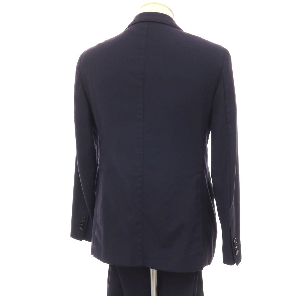 【中古】タリアトーレ TAGLIATORE SARTORIALE ウール シャドウストライプ 2つボタンスーツ ダークネイビー【サイズ44】【 状態ランクB 】【 メンズ 】