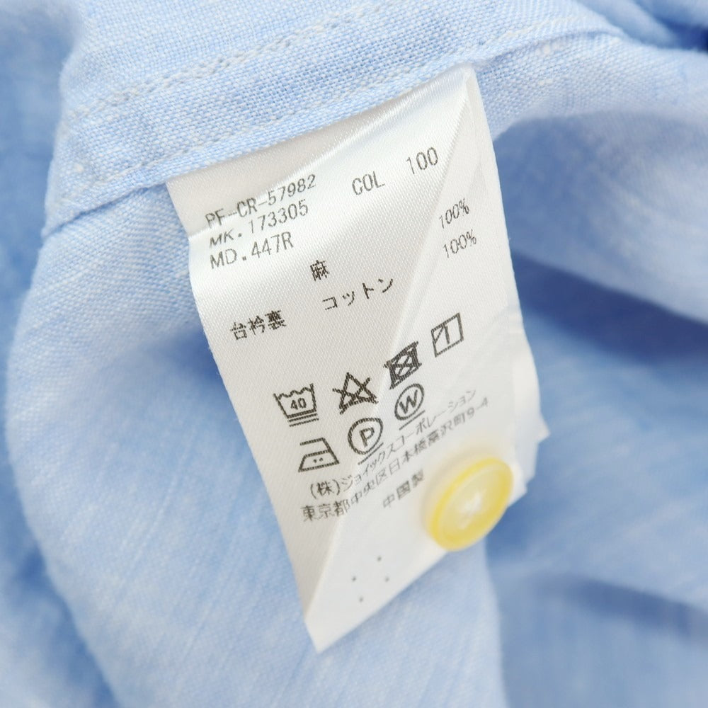 【SALE30%OFF/返品不可】【中古】ポールスミス Paul Smith リネン ショートカラー 半袖シャツ ライトブルー【 サイズM 】【 状態ランクC 】【 メンズ 】