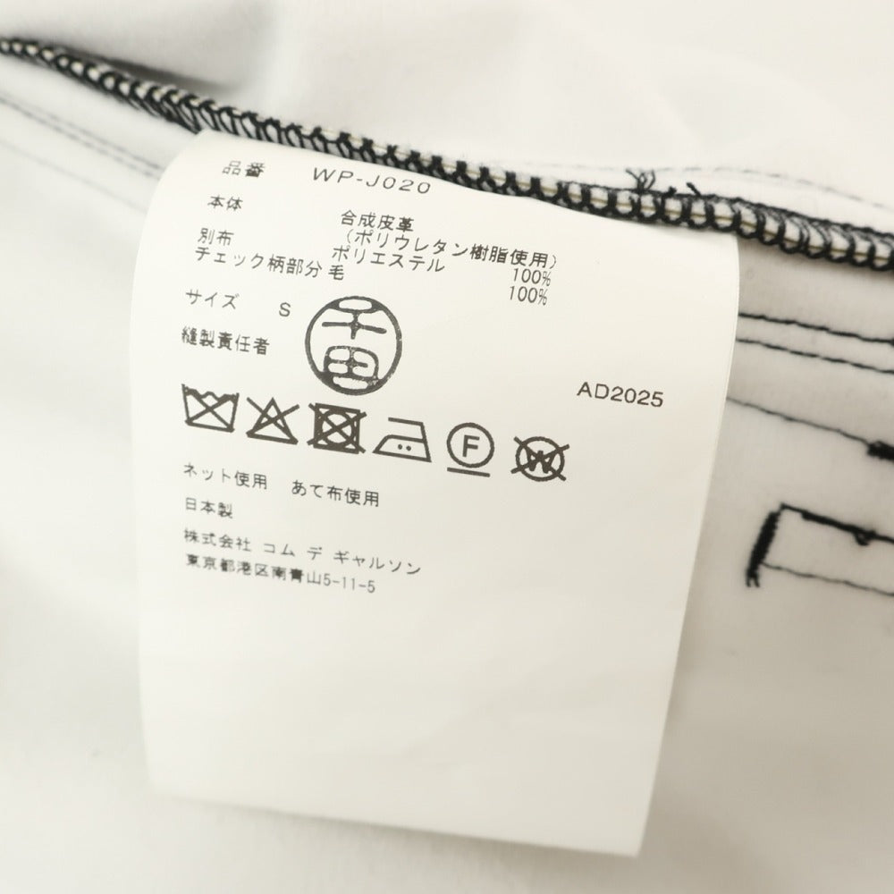 【中古】ジュンヤワタナベ マン JUNYA WATANABE MAN × FILSON 2025年秋冬 フェイクレザー×ウール モッサーチェック 切替 ジャケット ブルゾン ブラック【サイズS】【 状態ランクA 】【 メンズ 】
