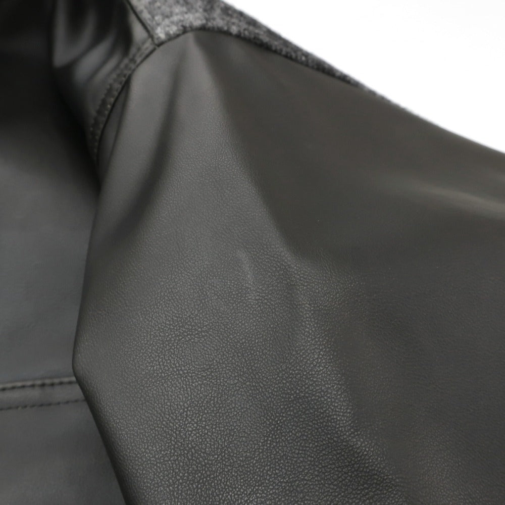 【中古】ジュンヤワタナベ マン JUNYA WATANABE MAN × FILSON 2025年秋冬 フェイクレザー×ウール モッサーチェック 切替 ジャケット ブルゾン ブラック【サイズS】【 状態ランクA 】【 メンズ 】