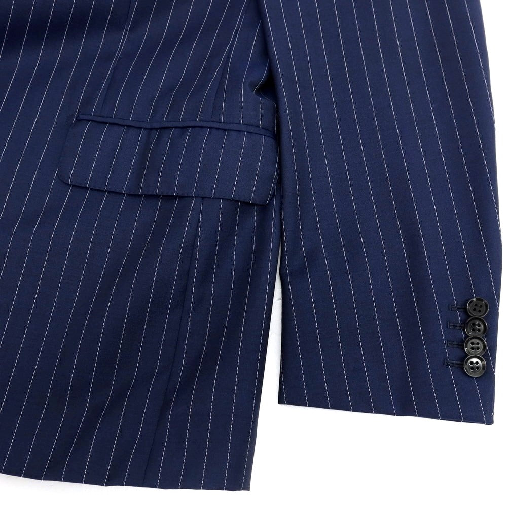 【中古】リングヂャケット RING JACKET ウール ピンストライプ 3B テーラードジャケット ネイビーxホワイト【サイズ46】【 状態ランクC 】【 メンズ 】