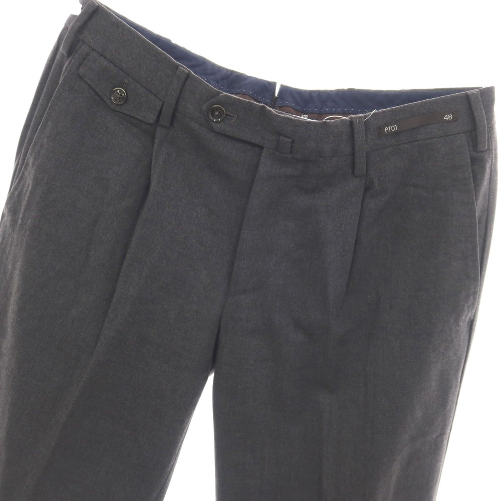 【中古】ピーティーゼロウーノ PT01 ウールポリウレタン ドレススラックスパンツ グレー【サイズ48】【 状態ランクC 】【 メンズ 】