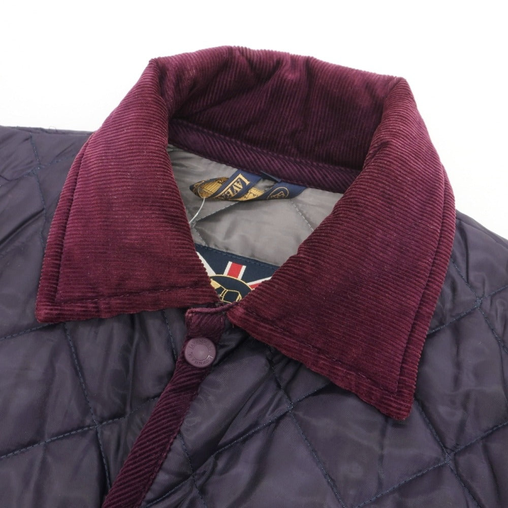 【中古】ラベンハム LAVENHAM ポリエステエル 中綿入り キルティングブルゾン ダークパープル【サイズ36】【 状態ランクC 】【 メンズ 】