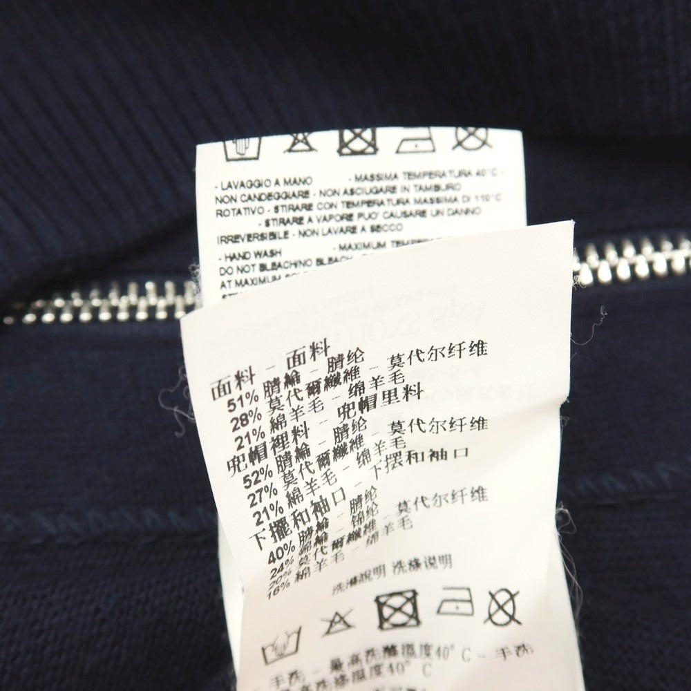 【中古】エンポリオ アルマーニ EMPORIO ARMANI アクリルモダールウール ダブルジップ ニット パーカー ネイビー【サイズM】【 状態ランクB 】【 メンズ 】