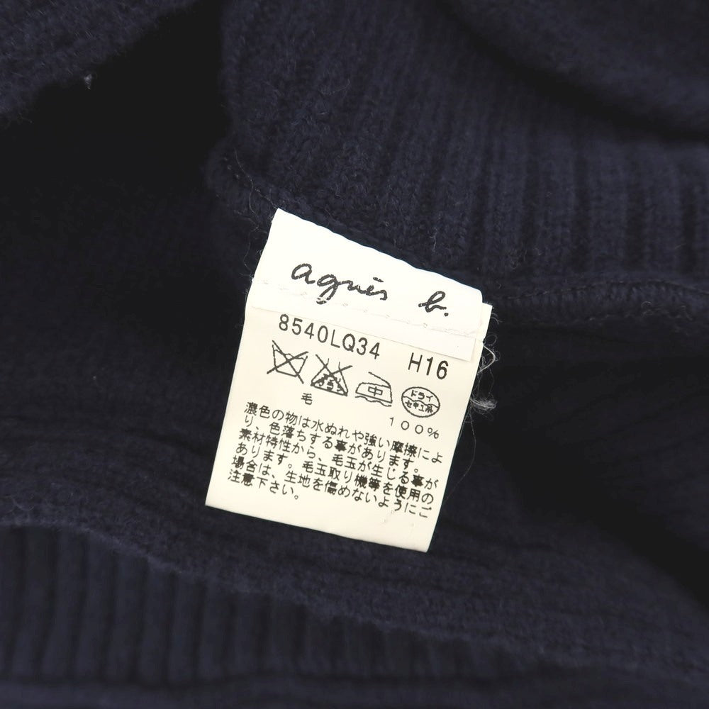 【中古】アニエスベー agnes b. ウール ショールカラー カーディガン ネイビー【サイズ2】【 状態ランクB 】【 メンズ 】