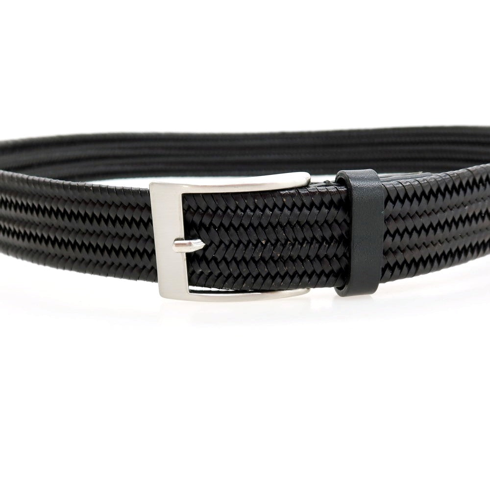 【中古】セオリー theory エラスティック メッシュレザーベルト ブラックxシルバー【サイズ34】【 状態ランクB 】【 メンズ 】