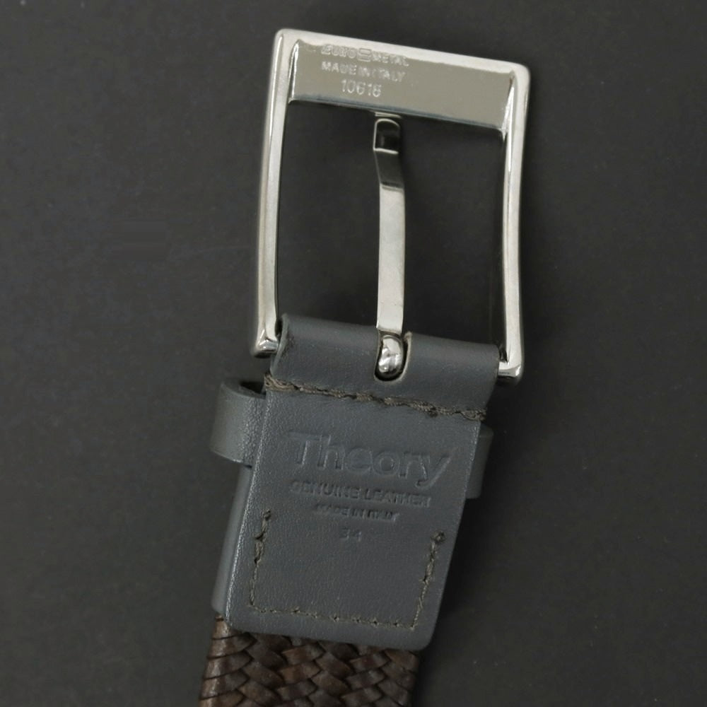 【SALE30%OFF/返品不可】【中古】セオリー theory エラスティック メッシュレザーベルト ブラウンxグレー【 サイズ34 】【 状態ランクB 】【 メンズ 】
