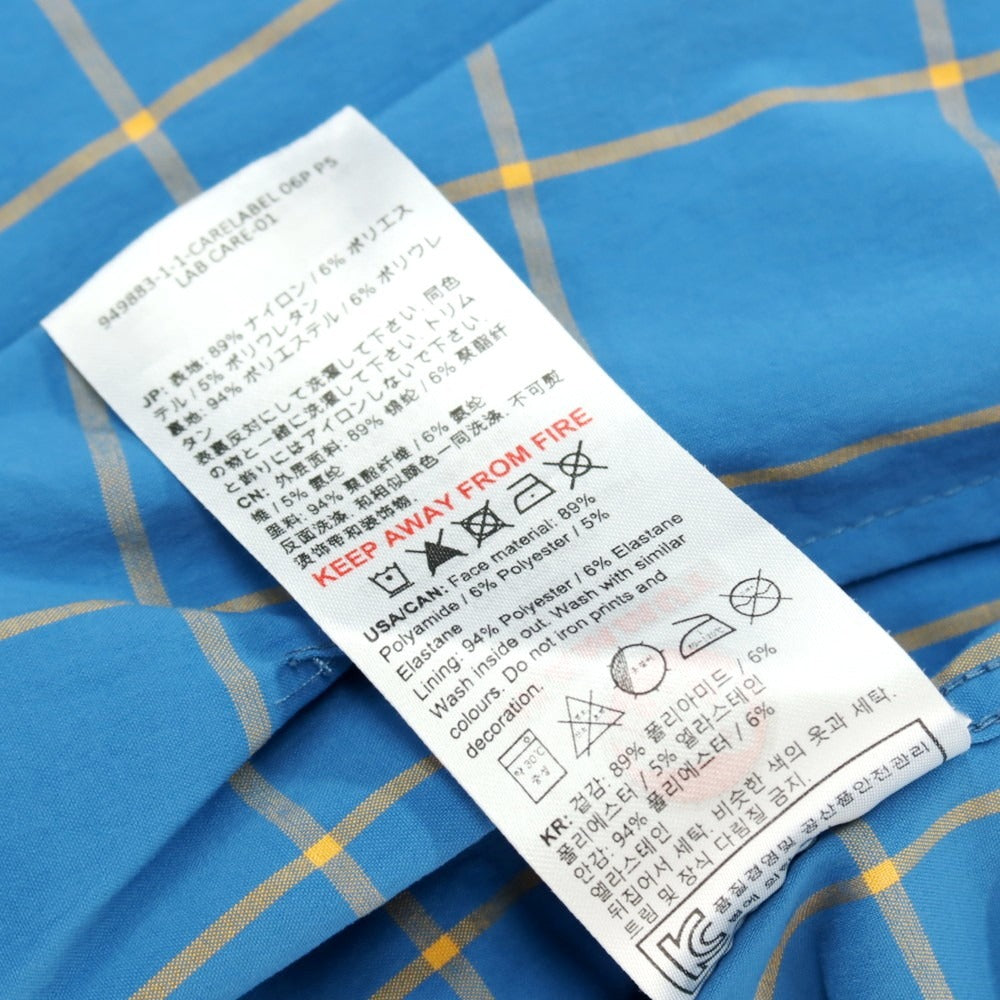 【中古】マムート Mammut ストレッチ ナイロンポリエステルウィンドウペーンチェック ボタンダウン 半袖シャツ ブルーxオレンジ【サイズASIA L】【 状態ランクB 】【 メンズ 】