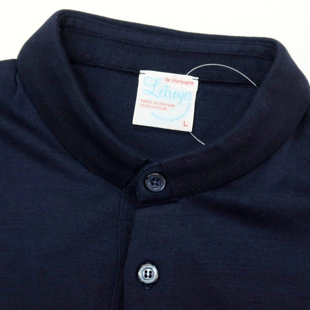 【中古】ルトロワ Letroyes コットン 半袖ポロシャツ ダークネイビー【サイズL】【 状態ランクA 】【 メンズ 】
