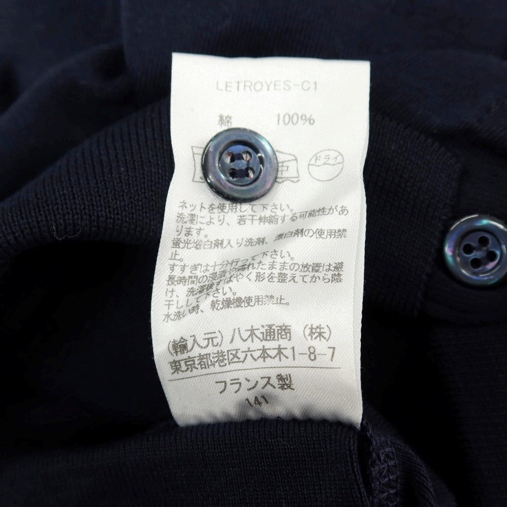 【中古】ルトロワ Letroyes コットン 半袖ポロシャツ ダークネイビー【サイズL】【 状態ランクA 】【 メンズ 】