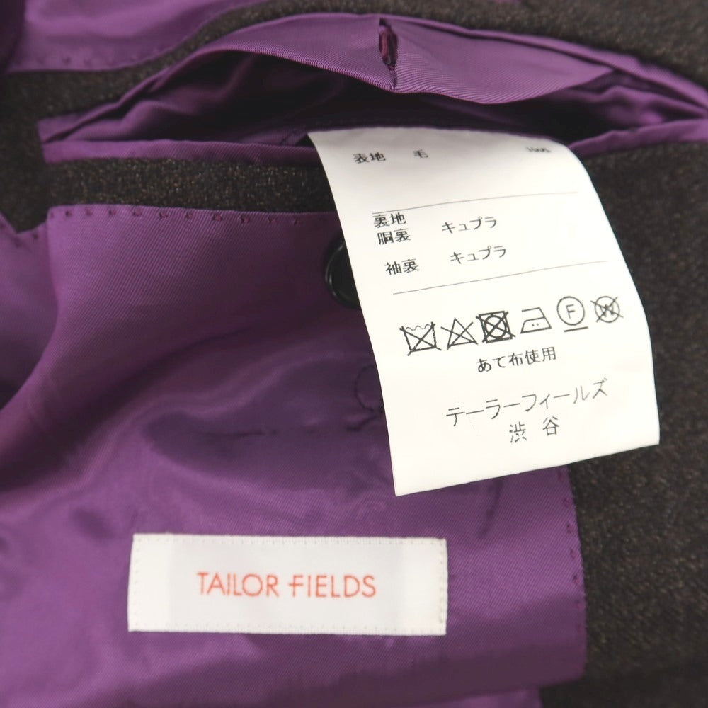 【中古】テーラーフィールズ tailorfields スリーピース ウール 2つボタンスーツ ダークブラウン系【サイズ上38/下79/ジレ44】【 状態ランクB 】【 メンズ 】