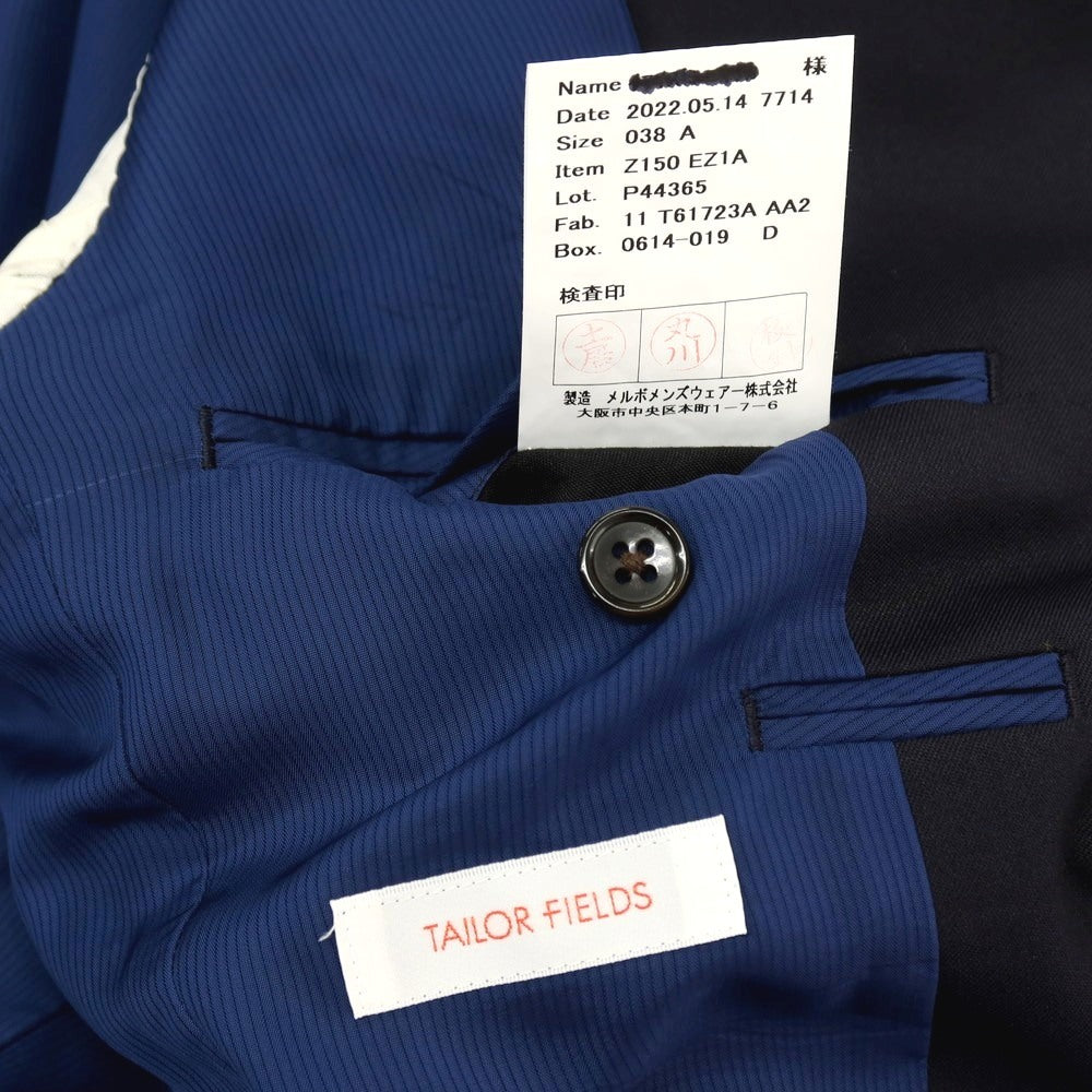 【中古】テーラーフィールズ tailorfields ウールポリエステル 2つボタンスーツ ダークネイビー【サイズ上38/下79】【 状態ランクB 】【 メンズ 】
