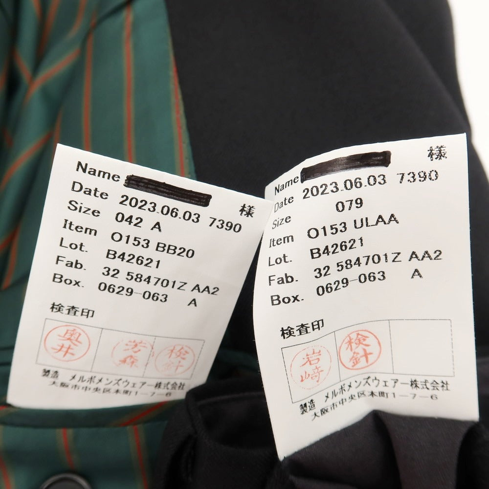 【中古】アザブテーラー azabu tailor ウール 2つボタン フォーマルスーツ ブラック【サイズ上42/下79】【 状態ランクB 】【 メンズ 】