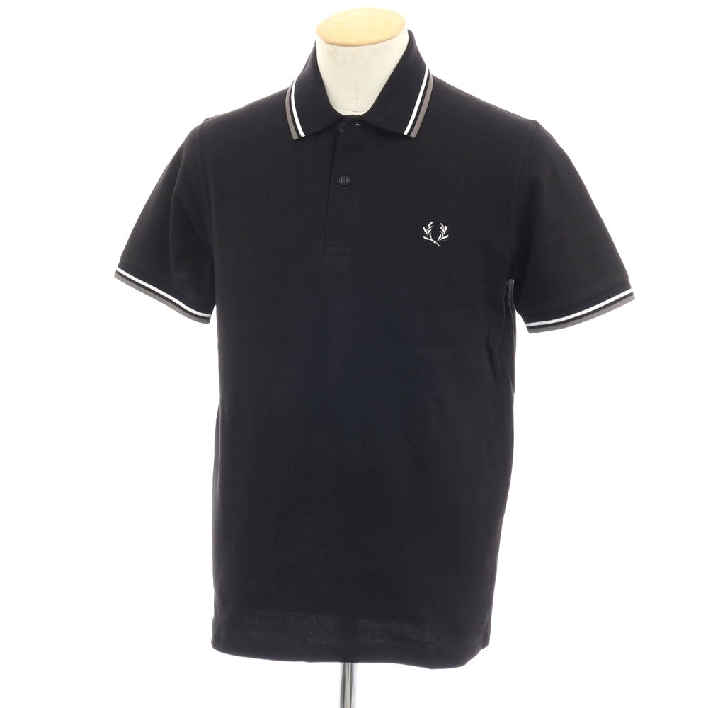 【中古】【未使用】フレッドペリー FRED PERRY コットン 鹿の子 半袖ポロシャツ ブラック【サイズ38】【 状態ランクS 】【 メンズ 】