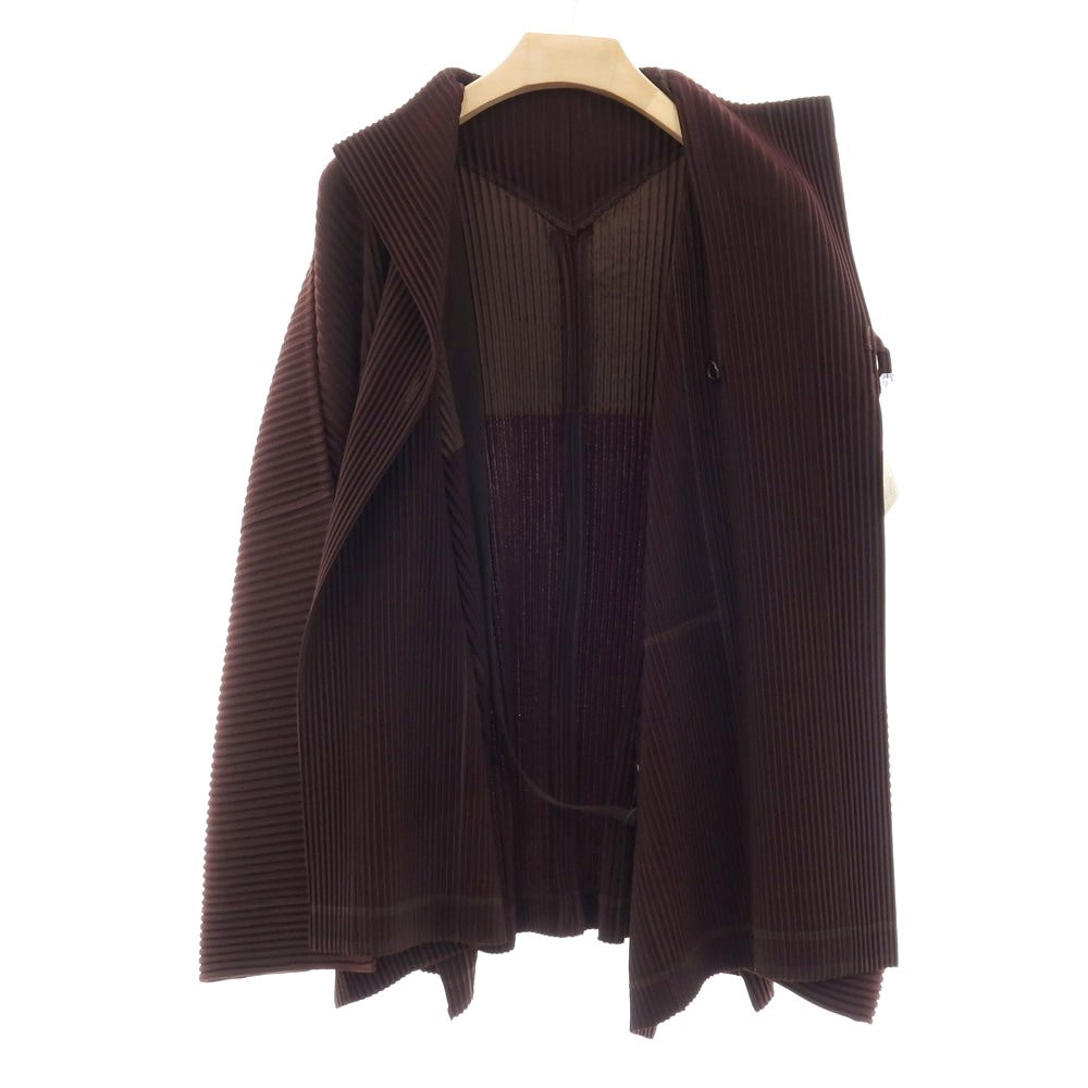 【中古】オム プリッセ イッセイミヤケ HOMME PLISSE ISSEY MIYAKE 2026年春夏 ポリエステル系 プリーツ ブルゾン ブラウン【サイズ表記なし(L位)】【 状態ランクA 】【 メンズ 】