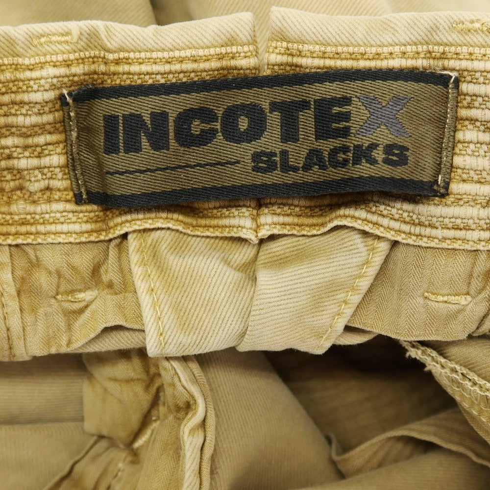 【中古】インコテックス スラックス INCOTEX SLACKS ガーメントダイ ストレッチ コットン カジュアルスラックスパンツ ベージュ【サイズ34】【 状態ランクD 】【 メンズ 】