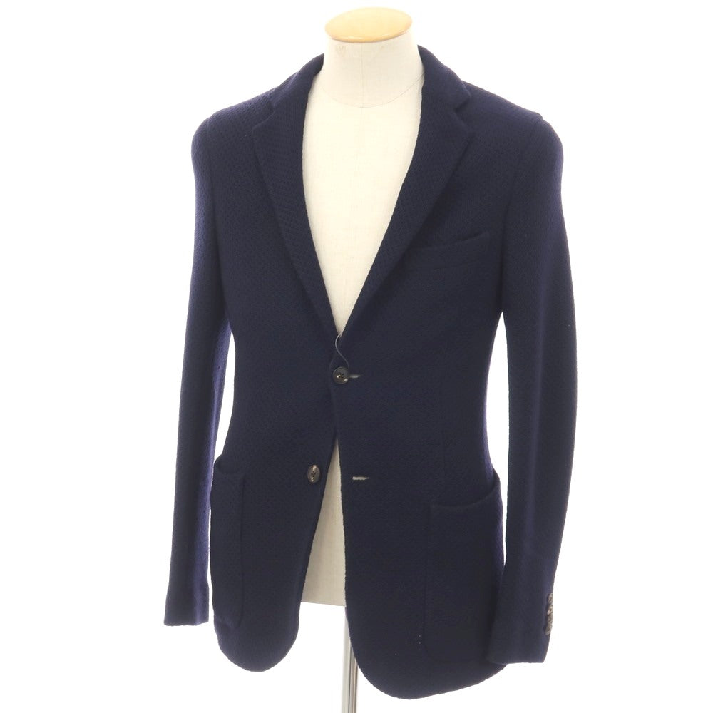 【中古】ボリオリ BOGLIOLI CASATI ウール 2B ニットジャケット ネイビー【サイズ46】【 状態ランクB 】【 メンズ 】