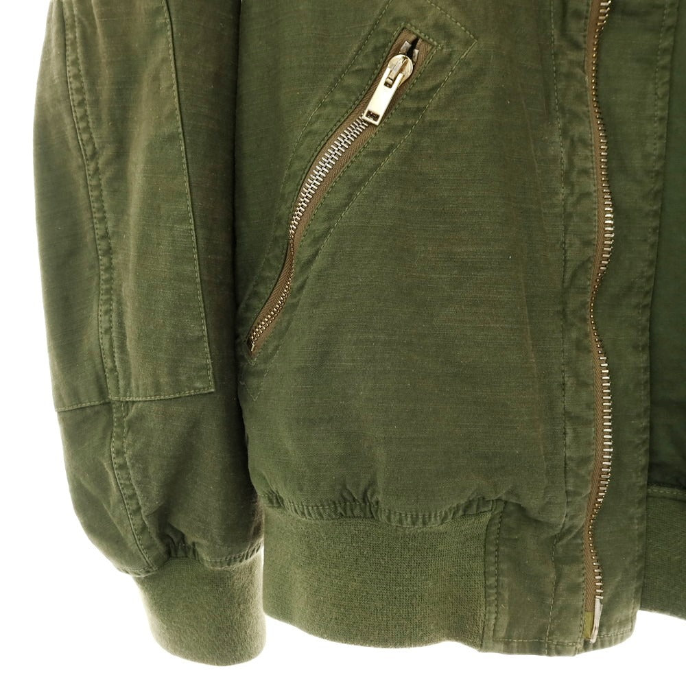 【中古】ジュンハシモト junhashimoto ストレッチ コットン タンカースジャケット ブルゾン オリーブグリーン【サイズ2】【 状態ランクC 】【 メンズ 】