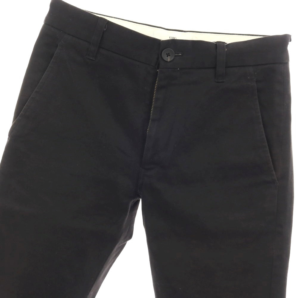 【中古】クロ KURO ストレッチ コットン チノパンツ ブラック【サイズ28】【 状態ランクC 】【 メンズ 】