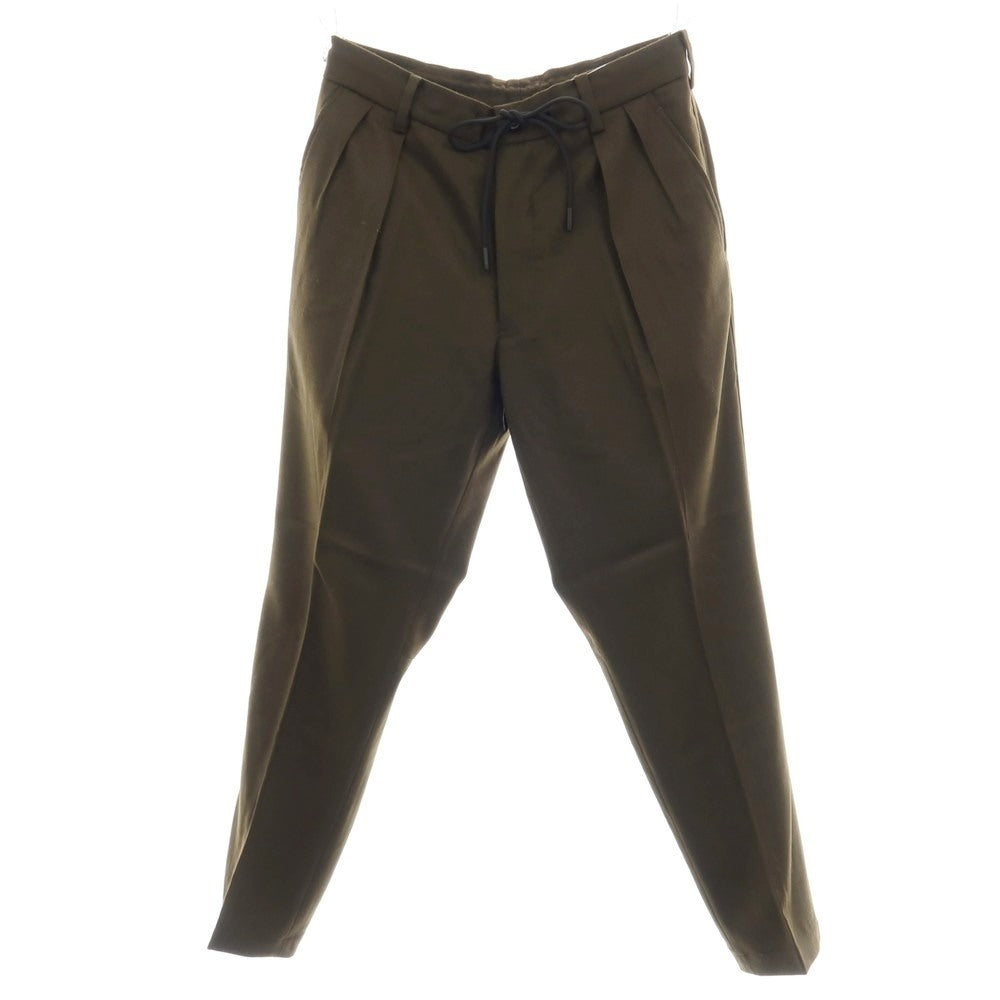 【中古】ジュンハシモト junhashimoto ストレッチ ウール イージスラックス パンツ オリーブ【サイズ2】【 状態ランクB 】【 メンズ 】