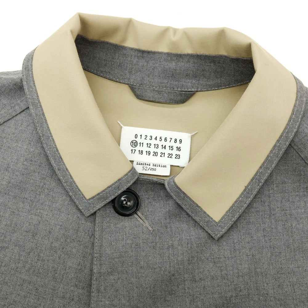 【中古】【未使用】マルタンマルジェラテン Martin Margiela 10 × MACKINTOSH ウール ゴム引き ステンカラーコート グレーxベージュ【サイズ52】【 状態ランクS 】【 メンズ 】